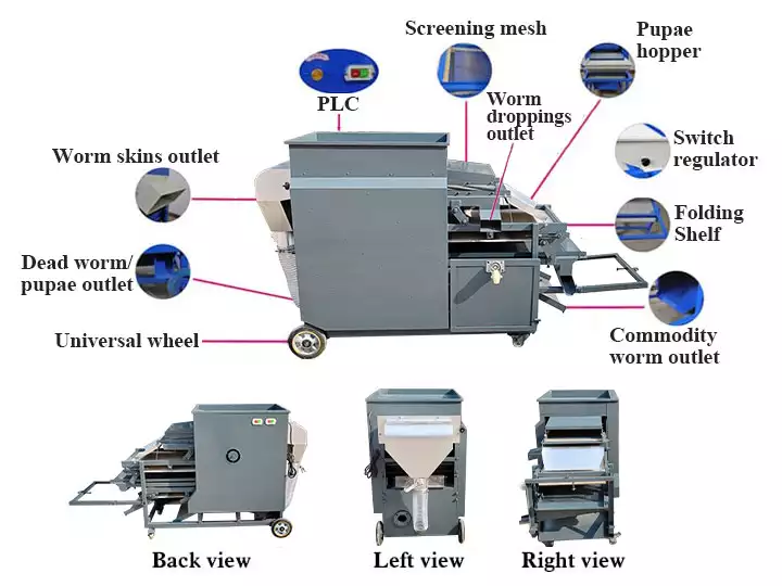 Structure Of Commercial Mealworm Sifting Machine